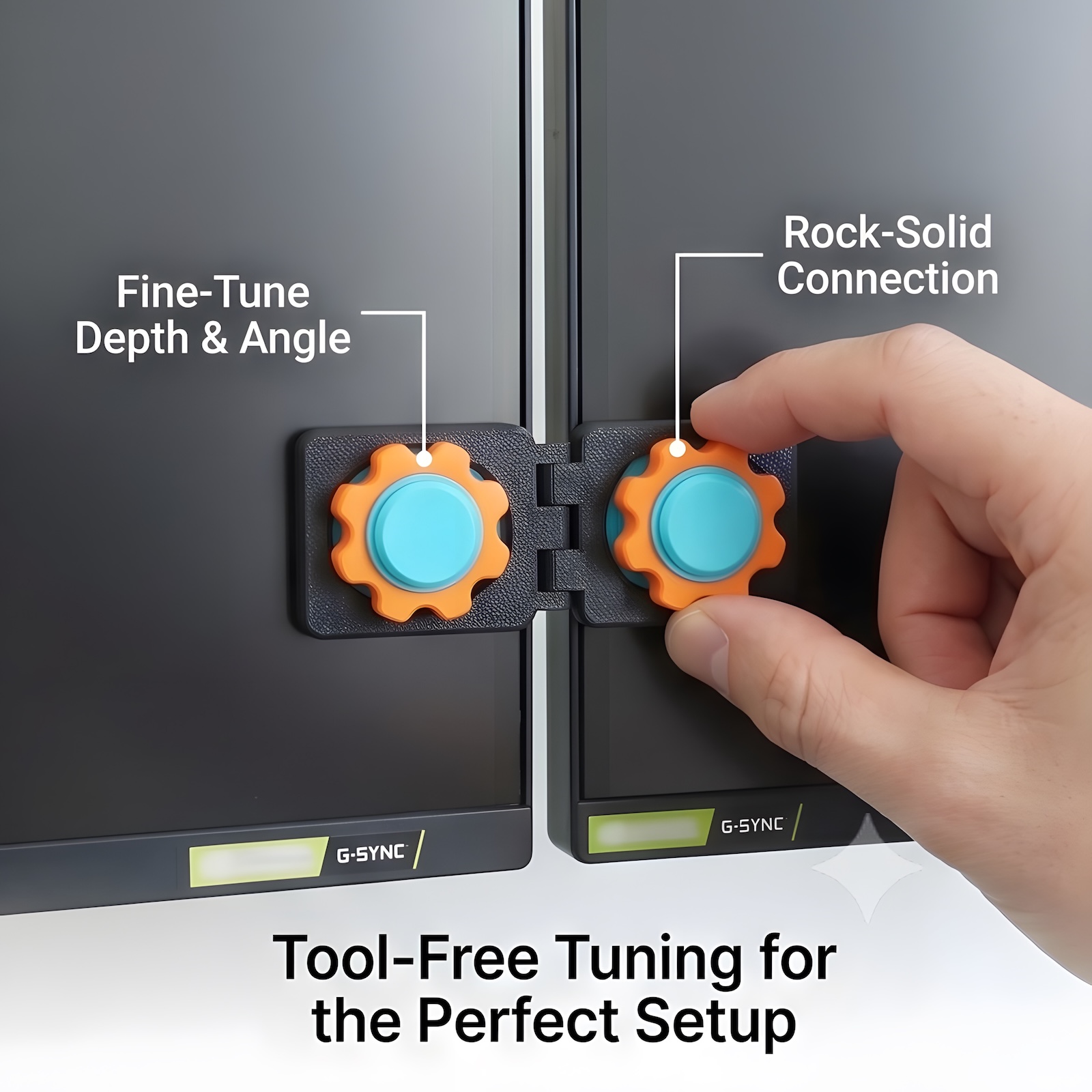 Screen Alignment Tool - Universeller Dual-Monitor-Ausrichtungsclip Werkzeugloser Bildschirmverbinder Zero-Gap-Fixierhalterung Doppelseitige