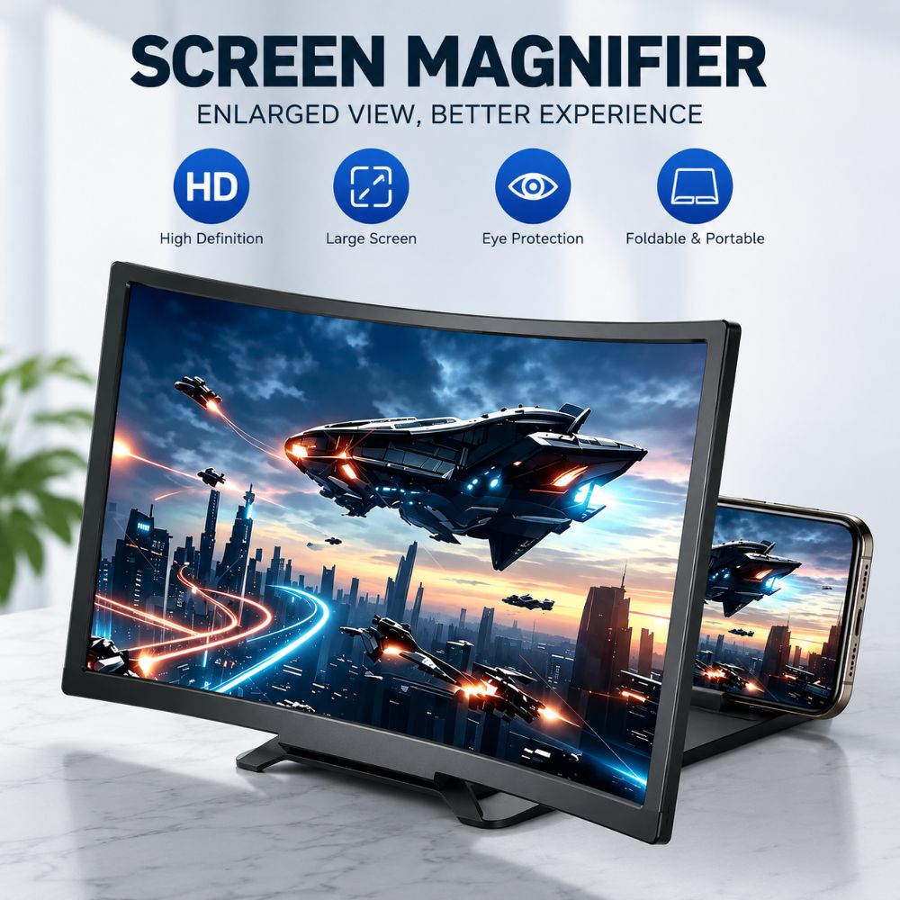 Matte Anti Glare Screen - 12 Zoll 3D-Bildschirmvergrößerer mit Halterung, Fresnel-Linse,