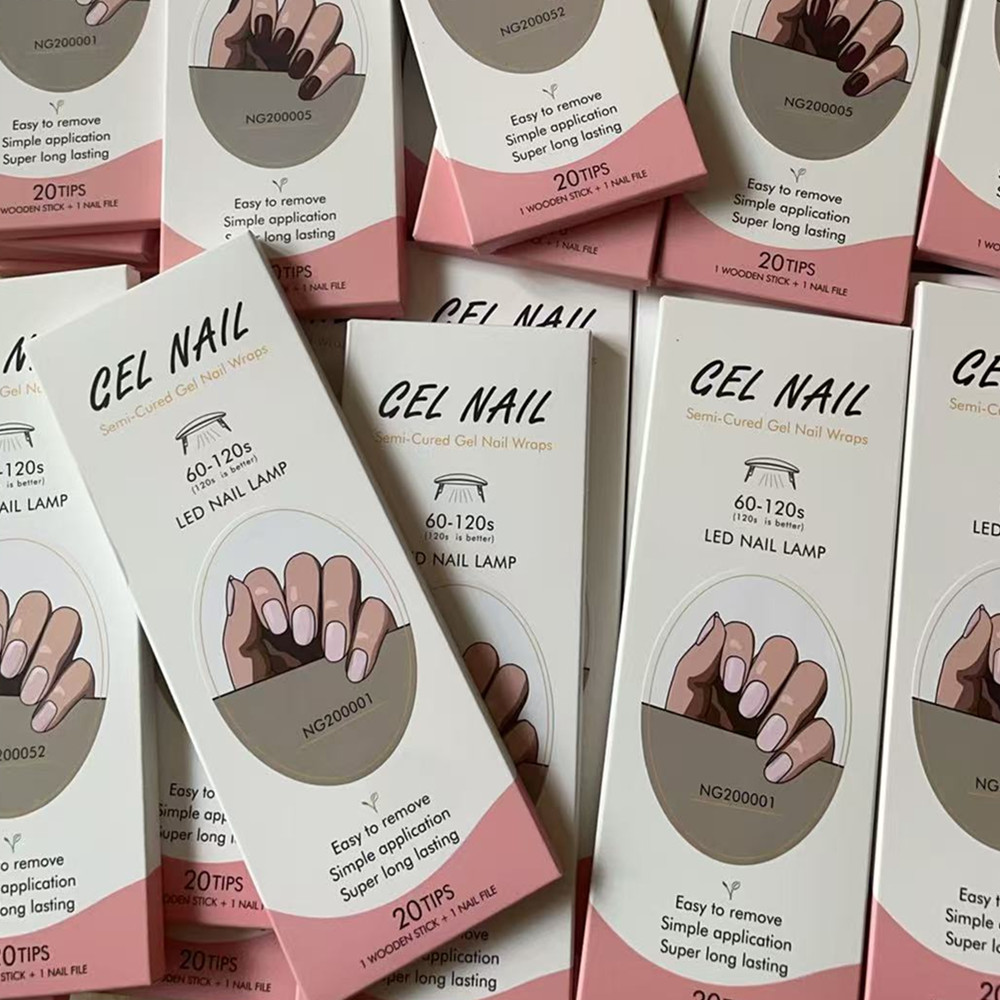 Full Cover Adhesive - Huizi French Gel Nagelstreifen, Patch-Schieber, selbstklebend,